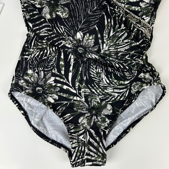 Miraclesuit size 16 Zahara Sanibel one piece swimsuit black green floral NEW - Picture 5 of 16